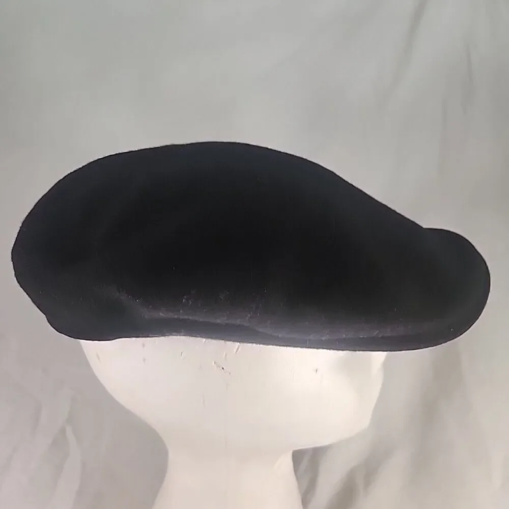 Newsboy Cap Kangol Blue 504 Wool CAO1474 Black RN# 68438 Size XXL Vintage